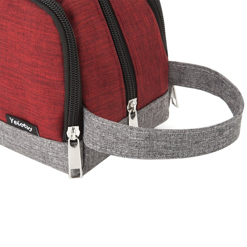 Yeiotsy Toiletry Bag  Color Clash Durable Travel Toiletry Organizer Bag (Red) - Image 3